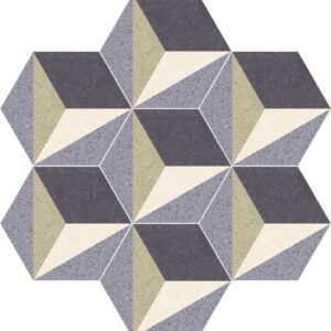 Altıgen Karo çini- geometrik desenli